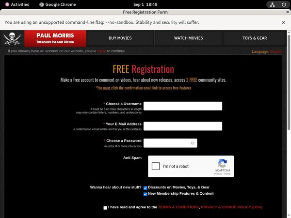 Members.treasureislandmedia.com Con Deposito Bancario