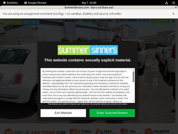 Summer Sinners With No Credit Card