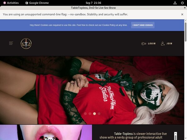 TableTopless Member Login