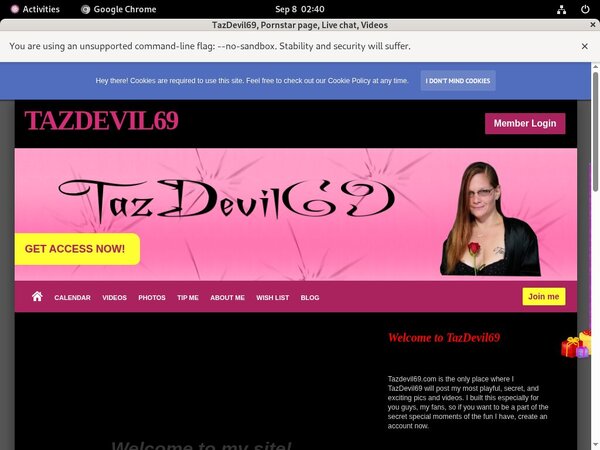 TazDevil69 Login Details